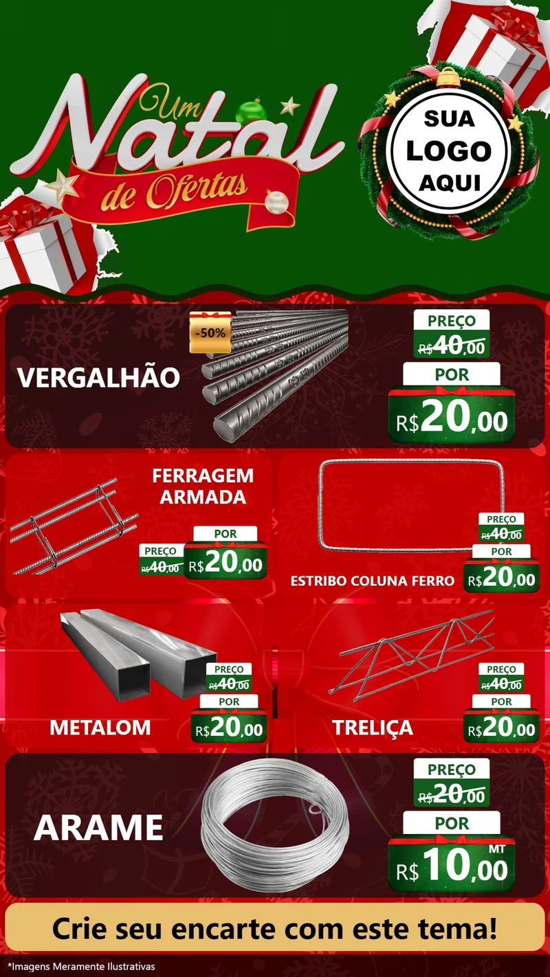 Modelo de TV para TV Vertical com o tema Um Natal de Ofertas para Ferragens
