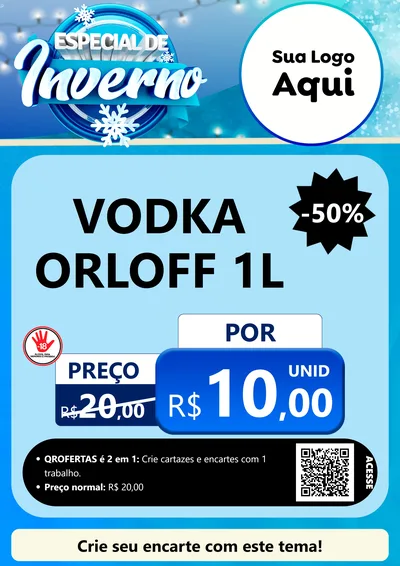 Modelo de Cartaz para Cartaz A4 Vertical com o tema Especial de Inverno para Distribuidora de bebidas