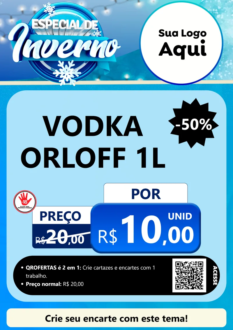 Modelo de Cartaz para Cartaz A4 Vertical com o tema Especial de Inverno para Distribuidora de bebidas