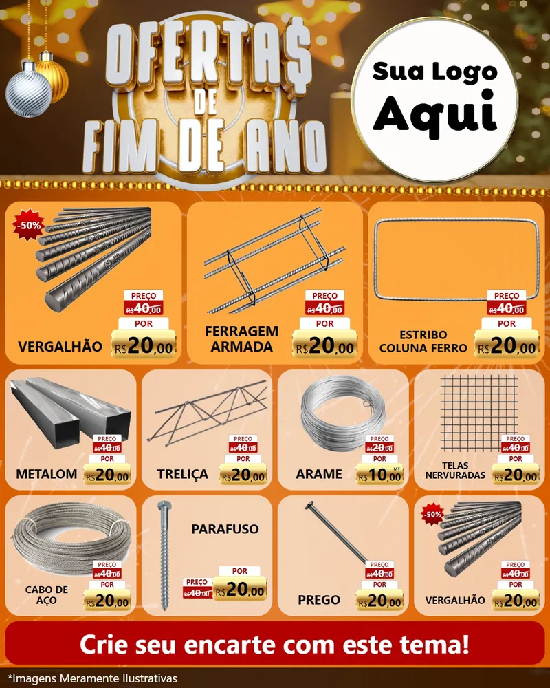 Modelo de Rede Social para Feed Instagram com o tema Ofertas de Fim de Ano para Ferragens
