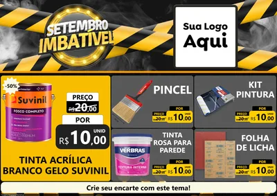Modelo de Encarte para Encarte A4 Horizontal com o tema Setembro Imbatível para Tintas e Ferramentas
