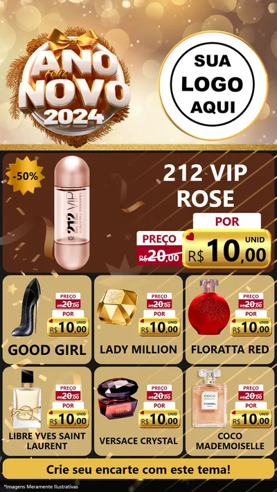 Modelo de Rede Social para Stories com o tema Feliz Ano Novo 2027 para Perfumes