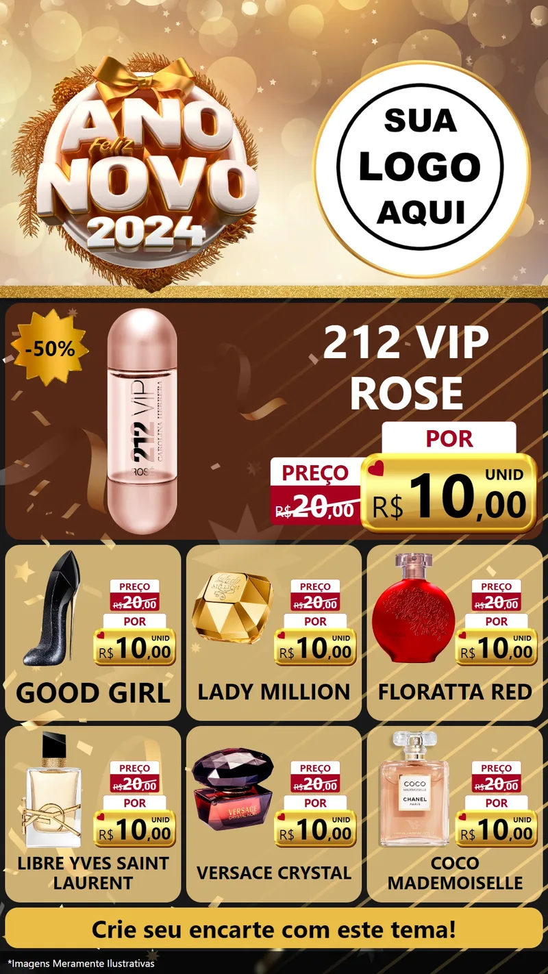 Modelo de Rede Social para Stories com o tema Feliz Ano Novo 2027 para Perfumes