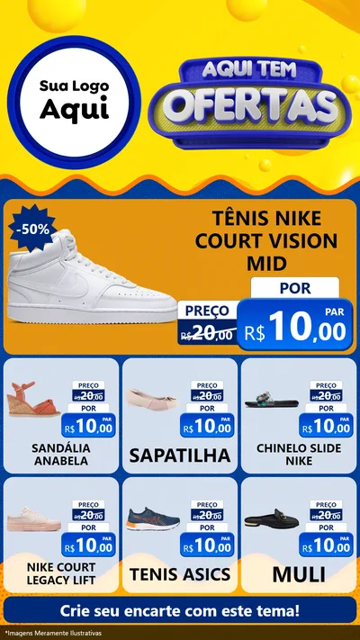 Modelo de Rede Social para Stories com o tema Aqui Tem Ofertas para Calçados