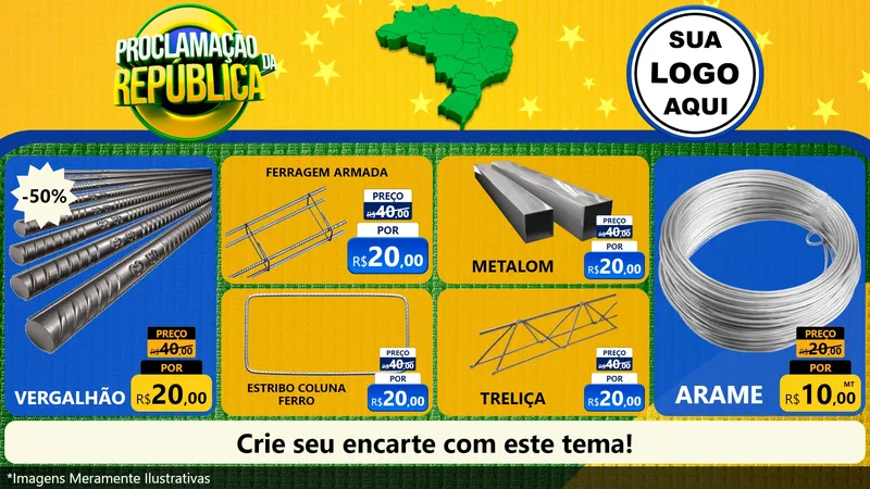 Modelo de TV para TV Horizontal com o tema Proclamação da República para Ferragens
