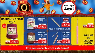 Modelo de TV para TV Horizontal com o tema Dia O - O Dia Mais Barato Do Mês para Armarinho e Aviamentos