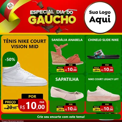 Modelo de Rede Social para Feed Facebook com o tema Especial Dia do Gaúcho para Calçados