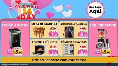 Modelo de TV para TV Horizontal com o tema Valentine's Day para Móveis e Eletro