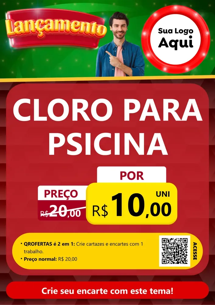 Modelo de Cartaz para Cartaz A4 Vertical com o tema Lançamento para Produtos para Piscina