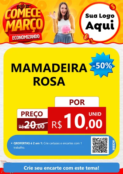 Modelo de Cartaz para Cartaz A4 Vertical com o tema Comece Março Economizando para Bebês