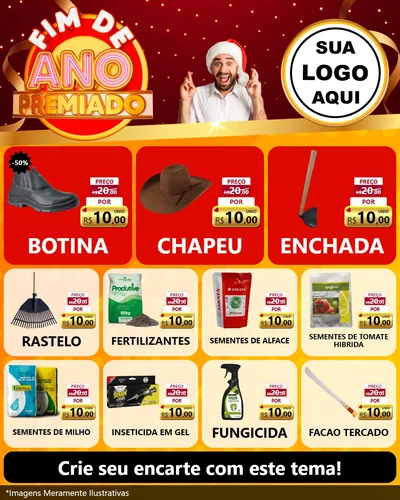 Modelo de Rede Social para Feed Instagram com o tema Fim de Ano Premiado para Agropecuária