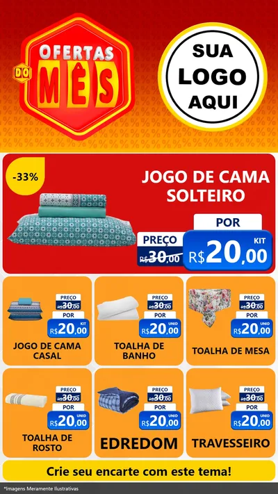 Modelo de Rede Social para Stories com o tema Ofertas do Mês para Cama, Mesa e Banho