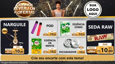 Modelo de TV para TV Horizontal com o tema Grande Réveillon de Ofertas para Tabacaria
