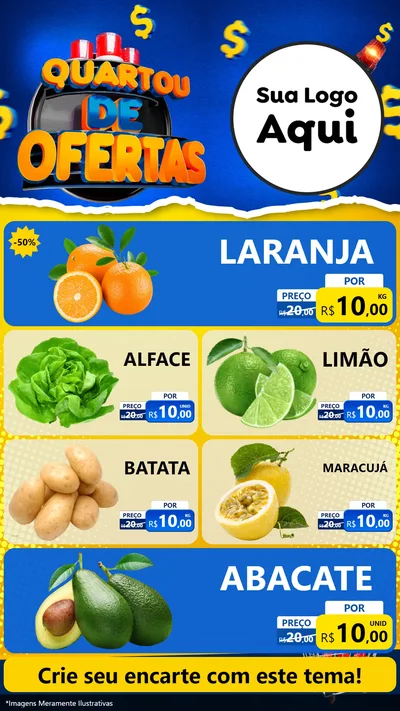 Modelo de TV para TV Vertical com o tema Quartou de Ofertas para Hortifrúti
