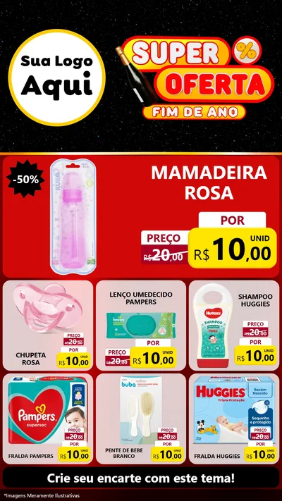 Modelo de Rede Social para Stories com o tema Super Oferta Fim de Ano para Bebês
