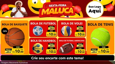 Modelo de TV para TV Horizontal com o tema Sexta-feira Maluca para Artigos Esportivos