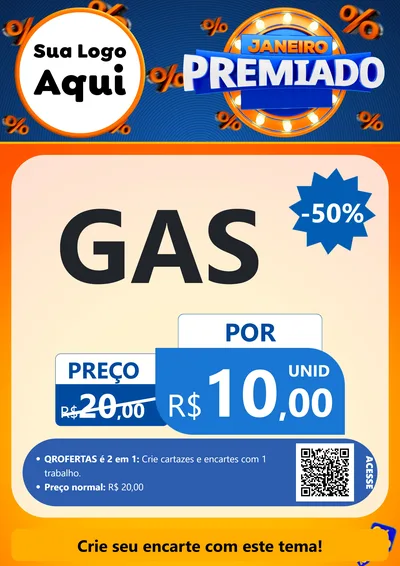 Modelo de Cartaz para Cartaz A4 Vertical com o tema Janeiro Premiado para Água e gás