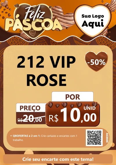 Modelo de Cartaz para Cartaz A4 Vertical com o tema Feliz Páscoa para Perfumes