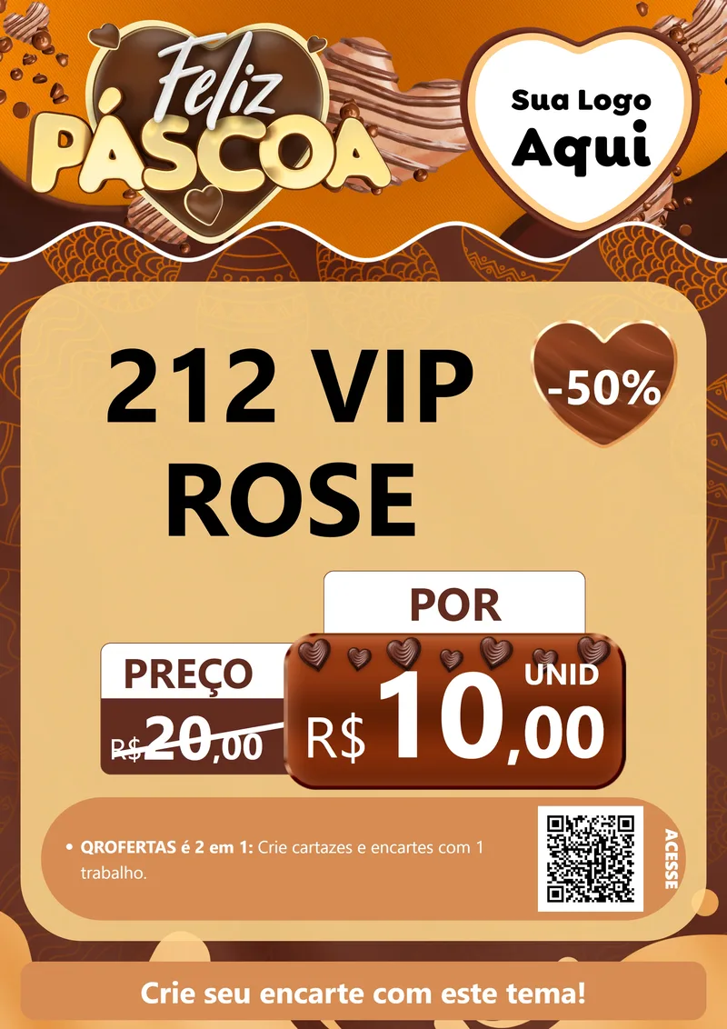 Modelo de Cartaz para Cartaz A4 Vertical com o tema Feliz Páscoa para Perfumes