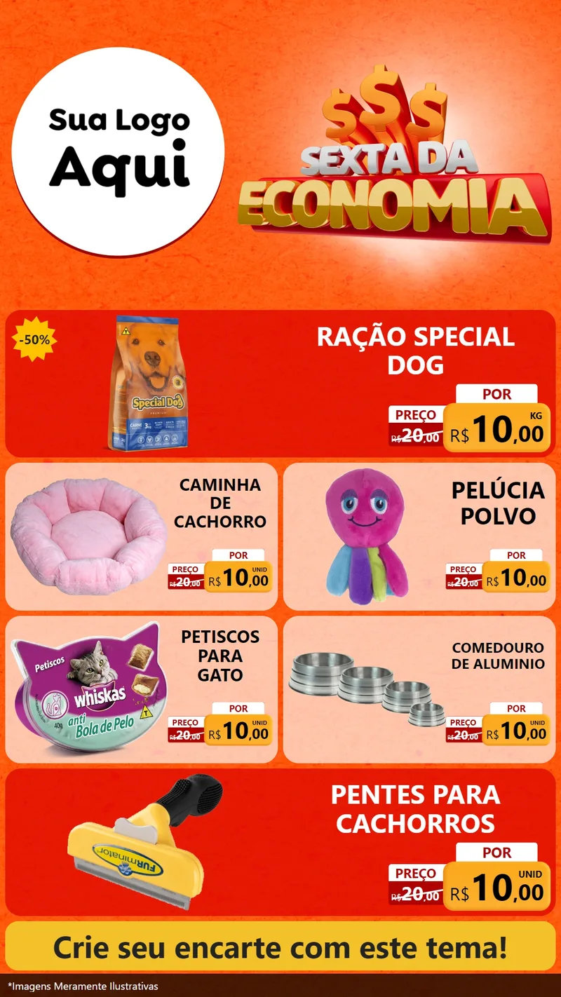 Modelo de TV para TV Vertical com o tema Sexta da Economia para Pet Shop