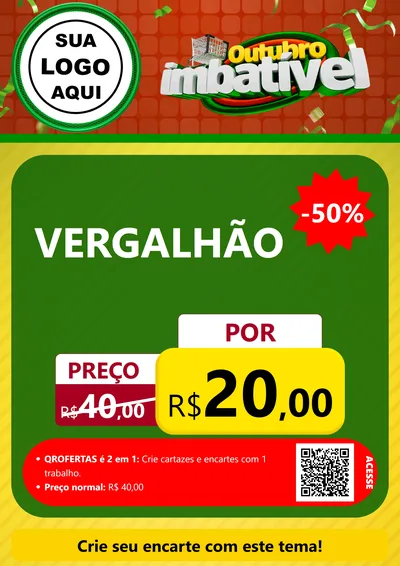 Modelo de Cartaz para Cartaz A4 Vertical com o tema Outubro Imbatível para Ferragens