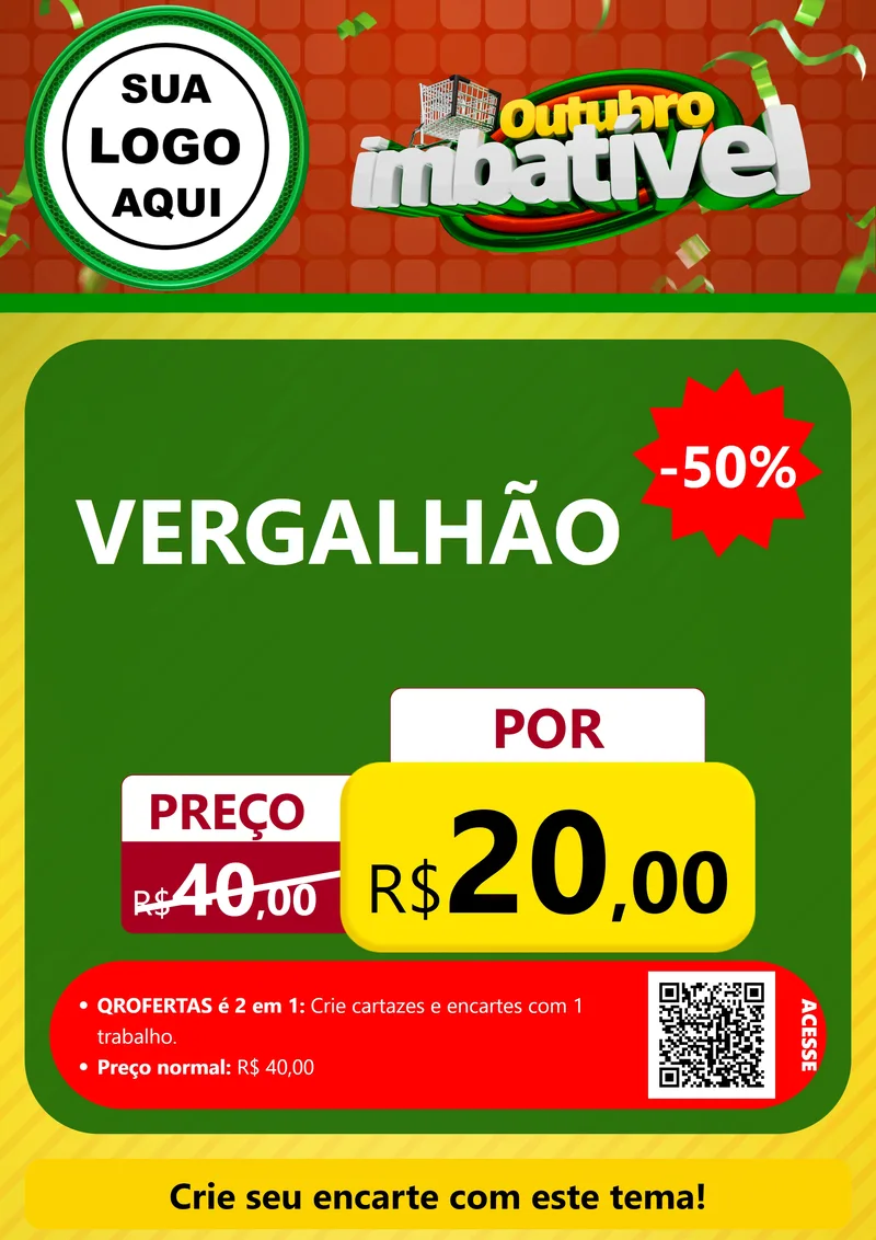 Modelo de Cartaz para Cartaz A4 Vertical com o tema Outubro Imbatível para Ferragens