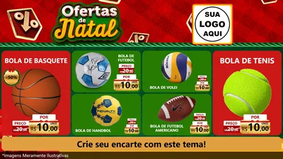 Modelo de TV para TV Horizontal com o tema Ofertas de Natal para Artigos Esportivos
