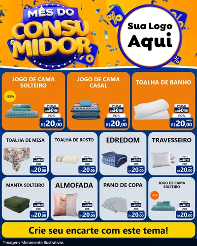 Modelo de Rede Social para Feed Instagram com o tema Mês do Consumidor para Cama, Mesa e Banho