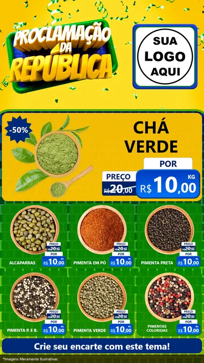 Modelo de Rede Social para Stories com o tema Proclamação da República para Produtos Naturais