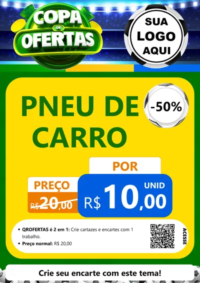 Modelo de Cartaz para Cartaz A4 Vertical com o tema Copa de Ofertas para Auto peças