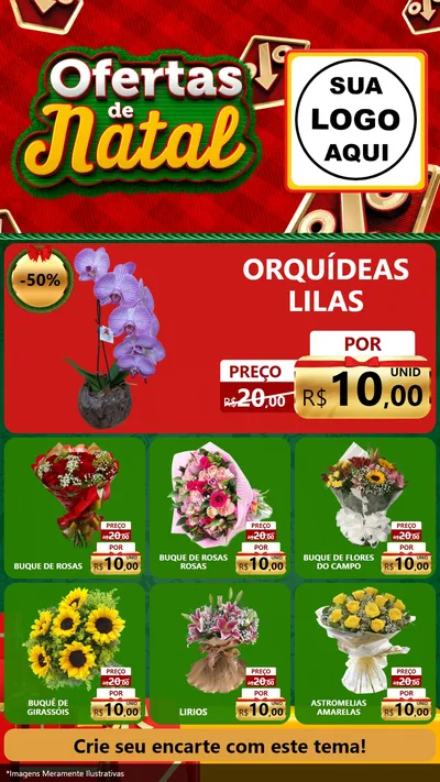 Modelo de Rede Social para Stories com o tema Ofertas de Natal para Floricultura e jardim