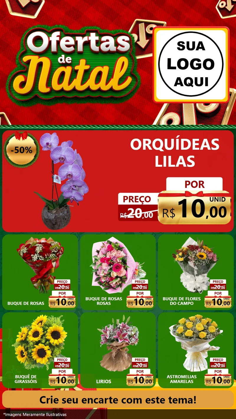 Modelo de Rede Social para Stories com o tema Ofertas de Natal para Floricultura e jardim