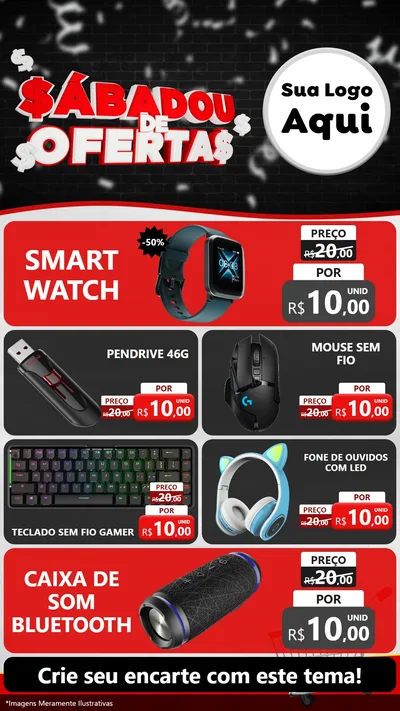 Modelo de TV para TV Vertical com o tema Sabadou de Ofertas para Informática