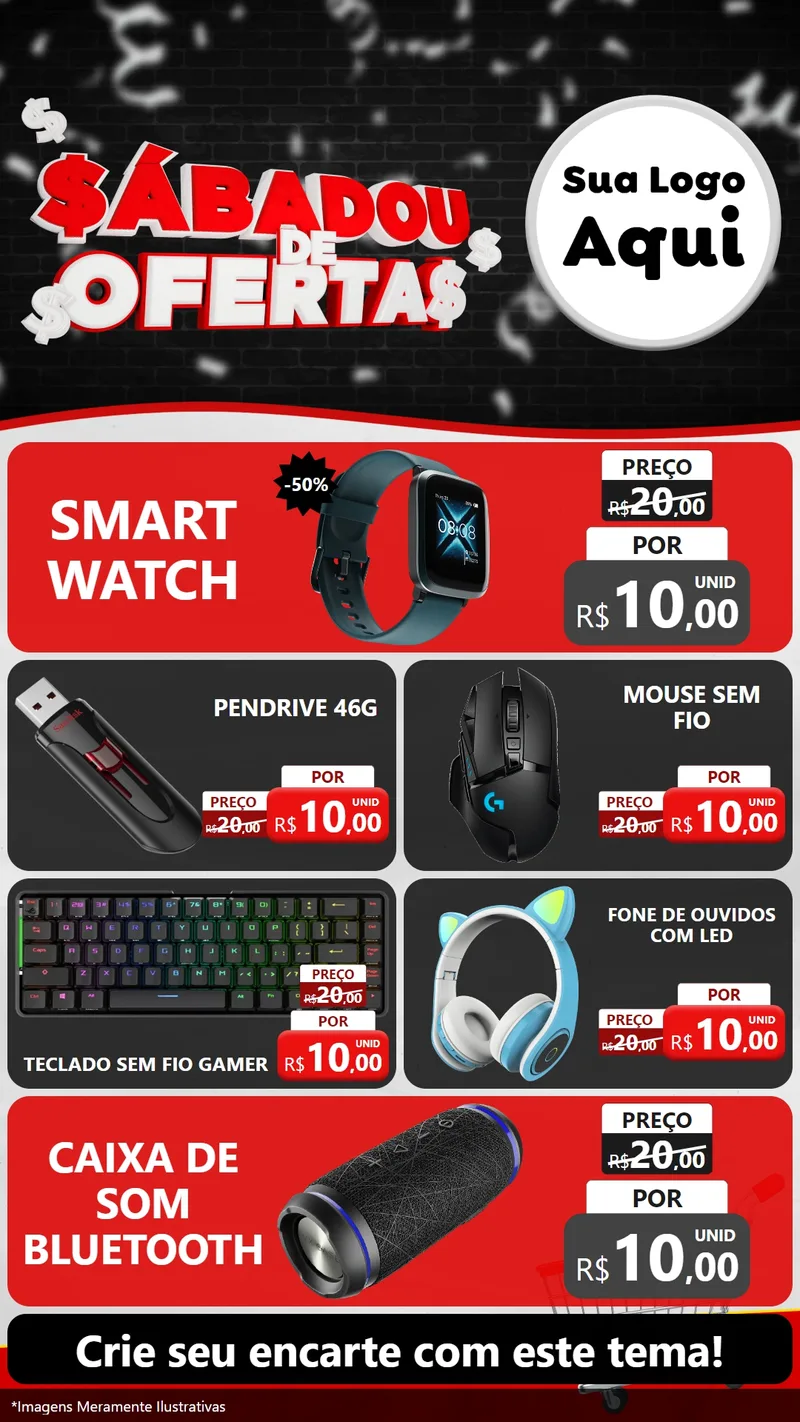 Modelo de TV para TV Vertical com o tema Sabadou de Ofertas para Informática