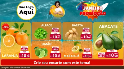 Modelo de TV para TV Horizontal com o tema Janeiro de Promoção para Hortifrúti