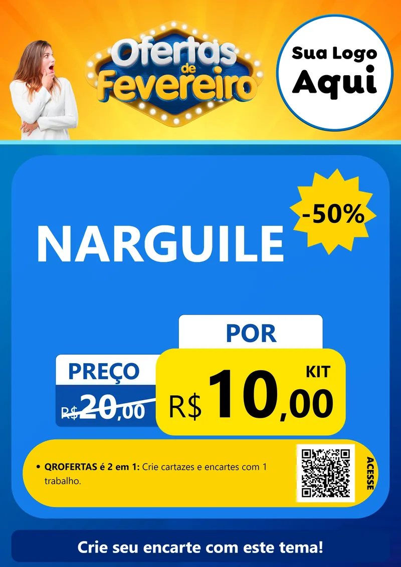 Modelo de Cartaz para Cartaz A4 Vertical com o tema Ofertas de Fevereiro para Tabacaria