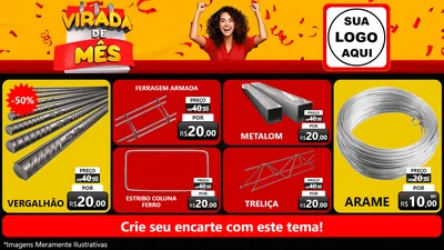 Modelo de TV para TV Horizontal com o tema Virada de Mês para Ferragens