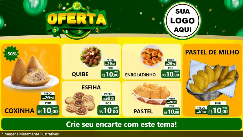 Modelo de TV para TV Horizontal com o tema Oferta para Salgadaria