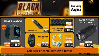 Modelo de TV para TV Horizontal com o tema Black November para Informática