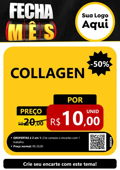 Modelo de Cartaz para Cartaz A4 Vertical com o tema Fecha Mês para Suplementos alimentares
