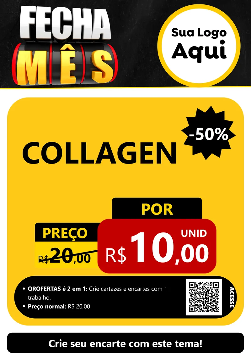 Modelo de Cartaz para Cartaz A4 Vertical com o tema Fecha Mês para Suplementos alimentares