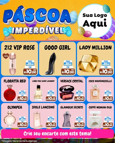 Modelo de Rede Social para Feed Instagram com o tema Páscoa Imperdível para Perfumes