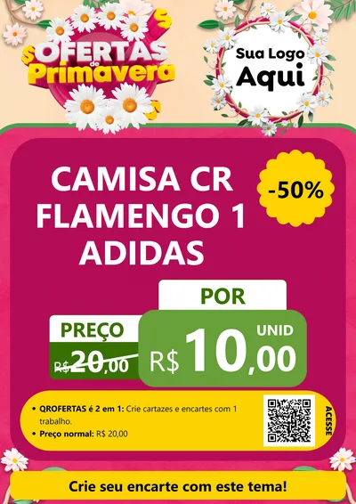 Modelo de Cartaz para Cartaz A4 Vertical com o tema Ofertas de Primavera para Roupas e acessórios