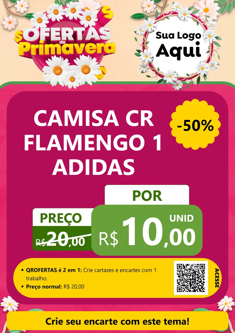 Modelo de Cartaz para Cartaz A4 Vertical com o tema Ofertas de Primavera para Roupas e acessórios