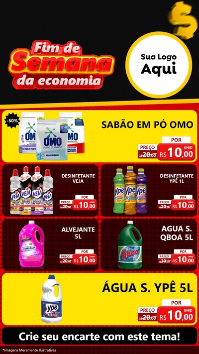 Modelo de TV para TV Vertical com o tema Fim de Semana da Economia para Produtos de Limpeza