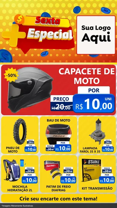 Modelo de Rede Social para Stories com o tema Sexta Mais Especial para Moto peças