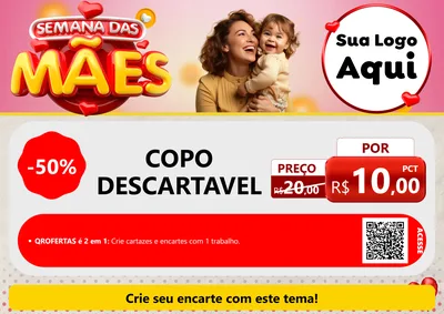 Modelo de Cartaz para Cartaz A4 Horizontal com o tema Semana das Mães para Embalagens