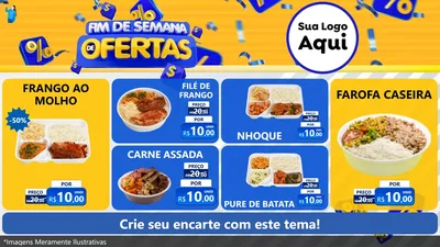 Modelo de TV para TV Horizontal com o tema Fim de Semana de Ofertas para Restaurante