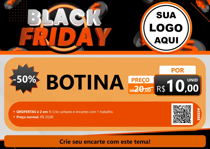 Modelo de Cartaz para Cartaz A4 Horizontal com o tema Black Friday para Agropecuária