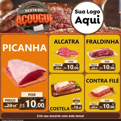 Modelo de Rede Social para Feed Facebook com o tema Sexta do Açougue para Açougue